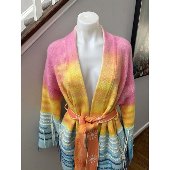 CANESSA Sunset Belted Cardigan 100% Cashmere Size 2 - Picture 12 of 16